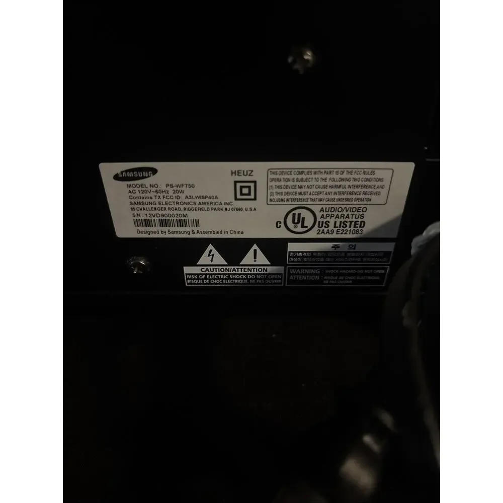 SAMSUNG PS-WF750 Wireless Subwoofer For Samsung HW-F750 Soundbar